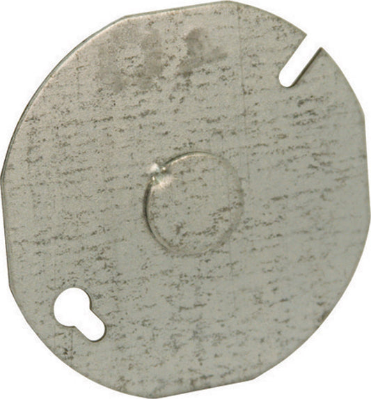 Raco Round Steel 3-1/2 in. H X 3-1/2 in. W Flat Box Cover
