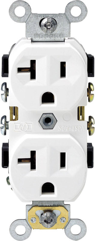 Leviton 20 amps 125 V Duplex White Outlet 5-20R 1 pk