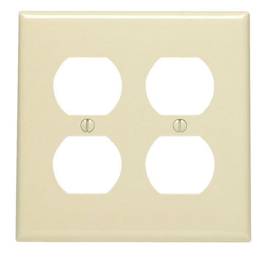 Leviton Ivory 2 gang Nylon Duplex Wall Plate 1 pk