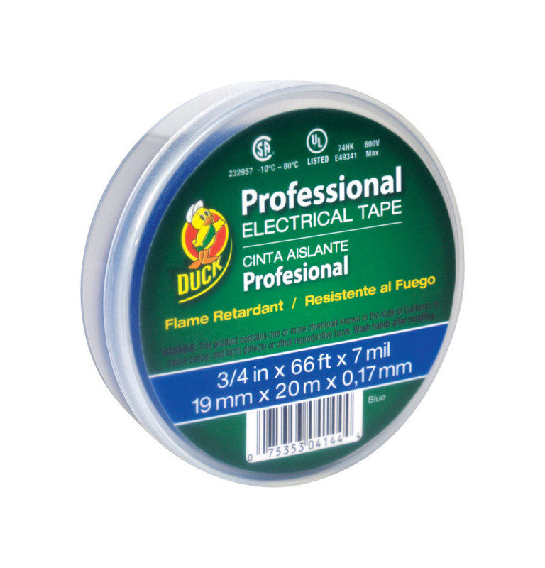 Duck  Professional Grade 3/4 in. W X 66 ft. L Blue Vinyl Electrical Tape