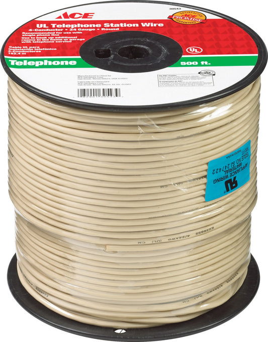 Ace 500 ft. L Ivory Telephone Station Wire