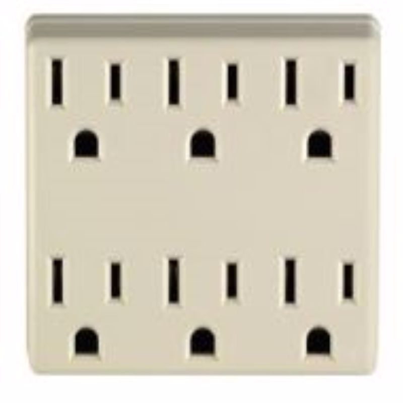 Leviton Polarized 6 outlets Outlet Adapter 1 pk