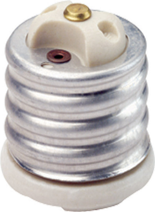 Leviton Aluminum Incandescent Mogul to Medium Base Socket Reducer 1 pk