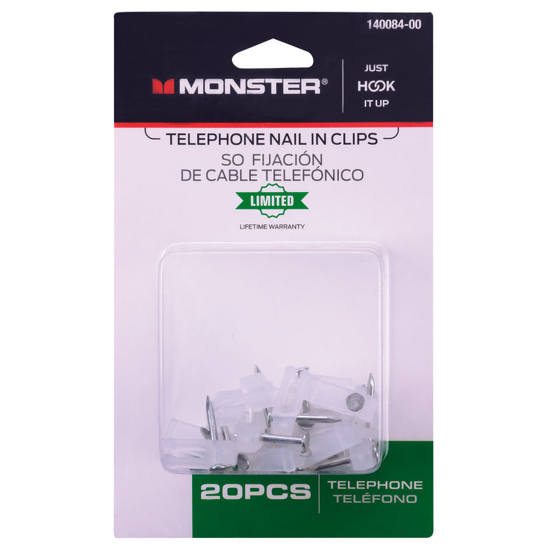Monster Just Hook It Up 0 ft. L White Telephone Nail In Clips