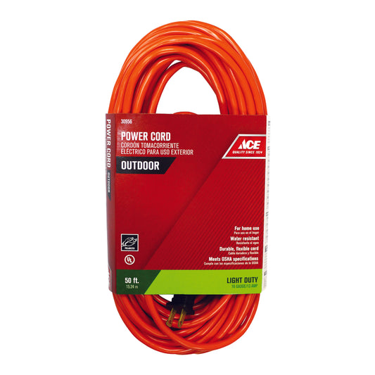 Ace Indoor or Outdoor 50 ft. L Orange Extension Cord 16/2 SJTW