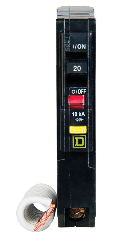Square D QO 20 amps Plug In Single Pole Circuit Breaker