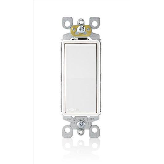 Leviton Decora 15 amps 3-Way 3-Way/Rocker AC Quiet Switch White 1 pk