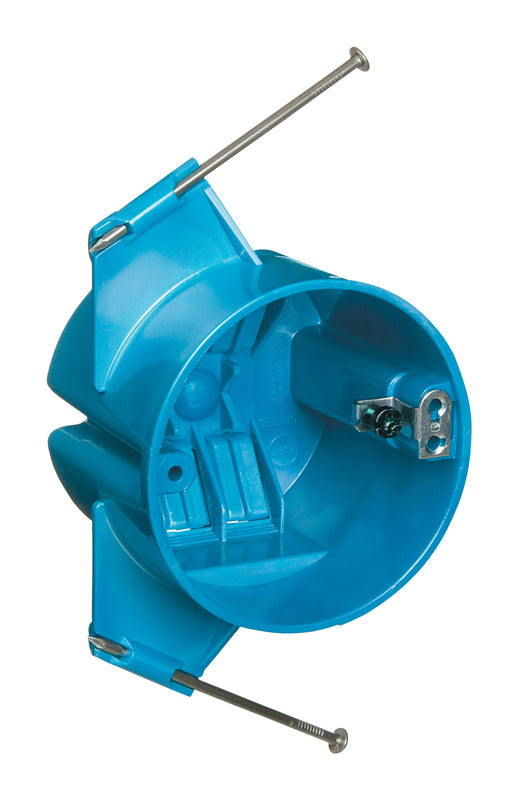 Carlon 18 cu in Round Polycarbonate 1 gang Electrical Ceiling Box Blue