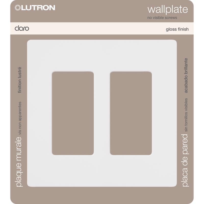Lutron Claro White 2 gang Plastic Decorator Wall Plate 1 pk