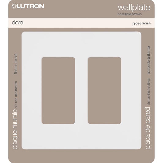 Lutron Claro White 2 gang Plastic Decorator Wall Plate 1 pk