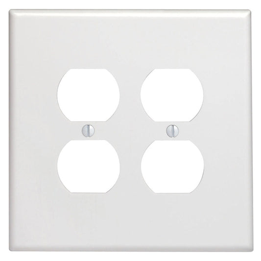 Leviton White 2 gang Thermoset Plastic Duplex Wall Plate 1 pk