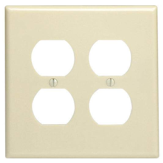 Leviton Ivory 2 gang Thermoset Plastic Duplex Wall Plate 1 pk