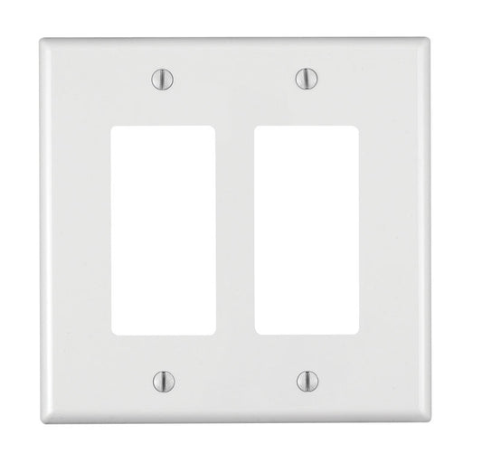 Leviton Decora White 2 gang Nylon Decorator Wall Plate 1 pk
