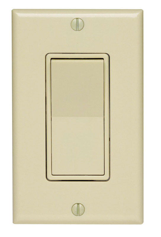 Leviton Decora 15 amps Single Pole Rocker Switch Ivory 1 pk
