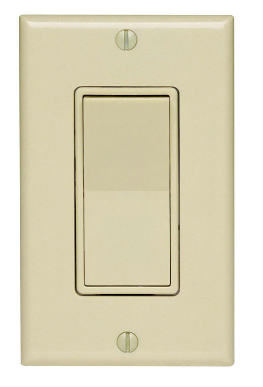 Leviton Decora 15 amps Single Pole Rocker Switch Ivory 1 pk