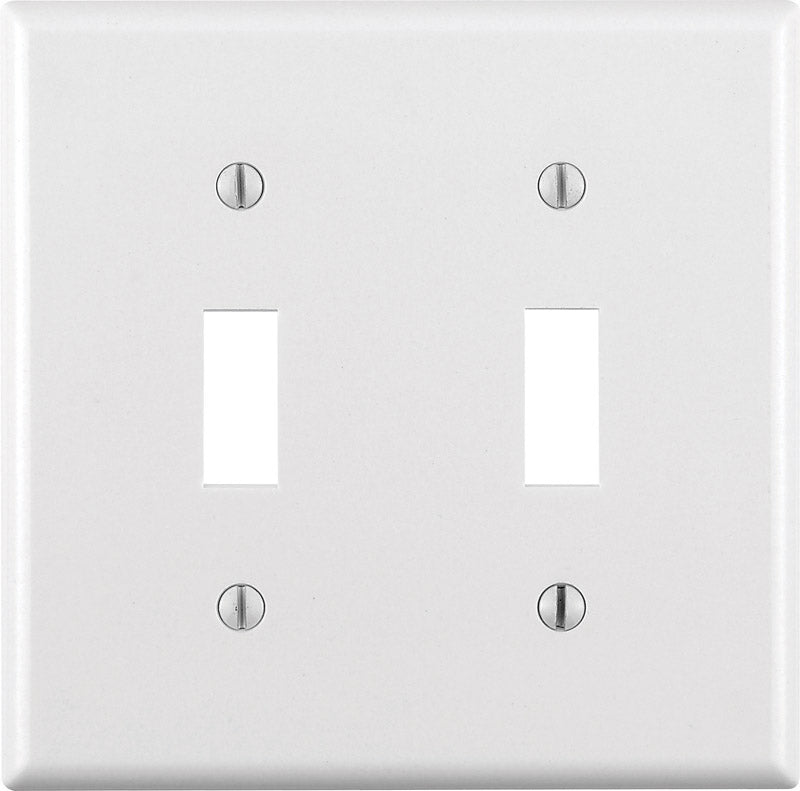 Leviton White 2 gang Thermoset Plastic Toggle Wall Plate 1 pk