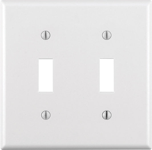 Leviton White 2 gang Thermoset Plastic Toggle Wall Plate 1 pk