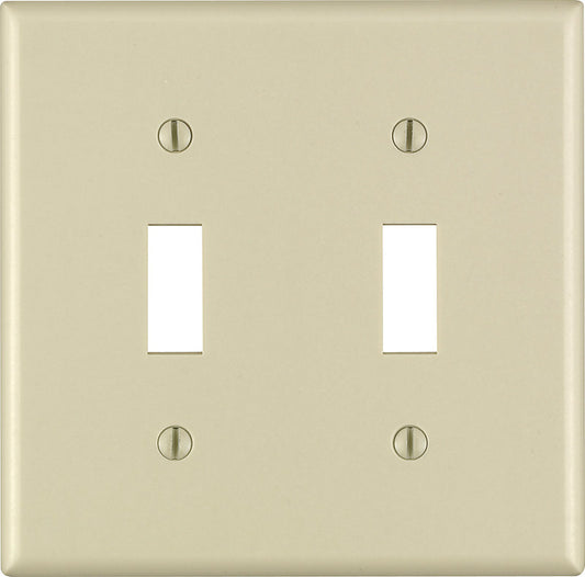 Leviton Ivory 2 gang Thermoset Plastic Toggle Wall Plate 1 pk