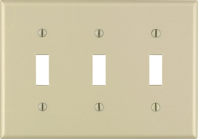 Leviton Ivory 3 gang Thermoset Plastic Toggle Wall Plate 1 pk