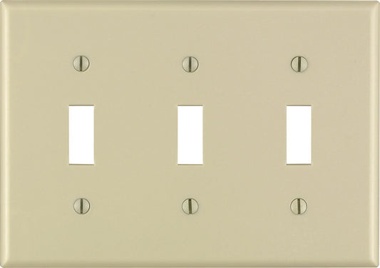 Leviton Ivory 3 gang Thermoset Plastic Toggle Wall Plate 1 pk