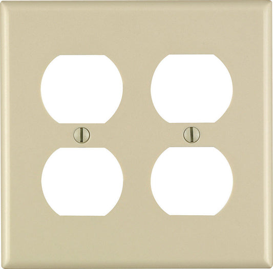 Leviton Ivory 2 gang Thermoset Plastic Duplex Wall Plate 1 pk