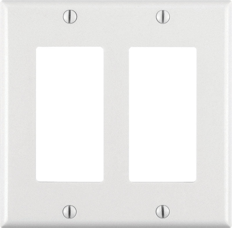 Leviton Decora White 2 gang Thermoset Plastic Decorator Wall Plate 1 pk