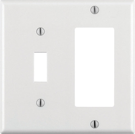 Leviton Decora White 2 gang Thermoset Plastic Decorator/Toggle Wall Plate 1 pk