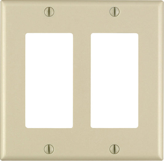 Leviton Decora Ivory 2 gang Thermoset Plastic Decorator Wall Plate 1 pk