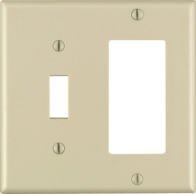 Leviton Decora Ivory 2 gang Thermoset Plastic Decorator/Toggle Wall Plate 1 pk