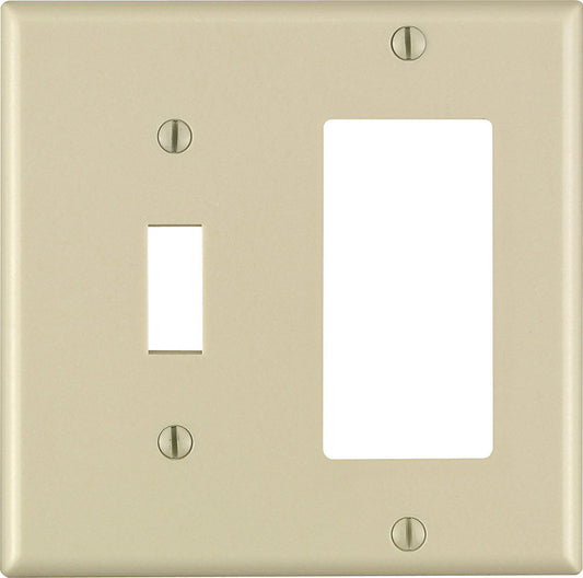 Leviton Decora Ivory 2 gang Thermoset Plastic Decorator/Toggle Wall Plate 1 pk