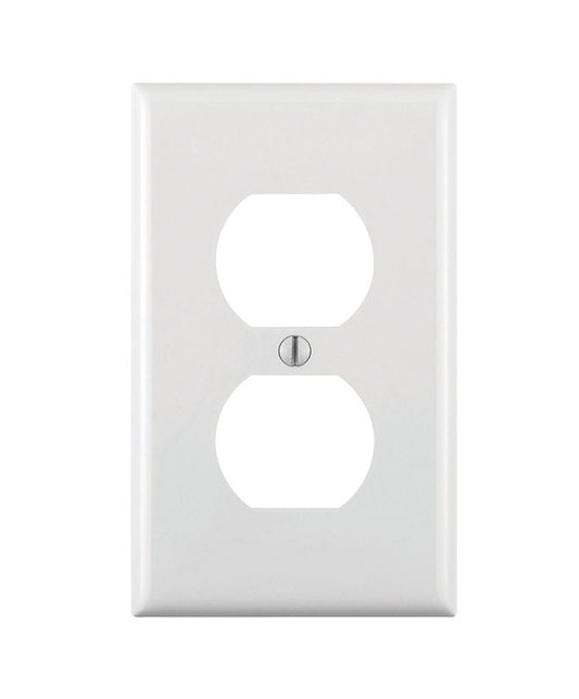 Leviton White 1 gang Thermoplastic Nylon Duplex Wall Plate 1 pk