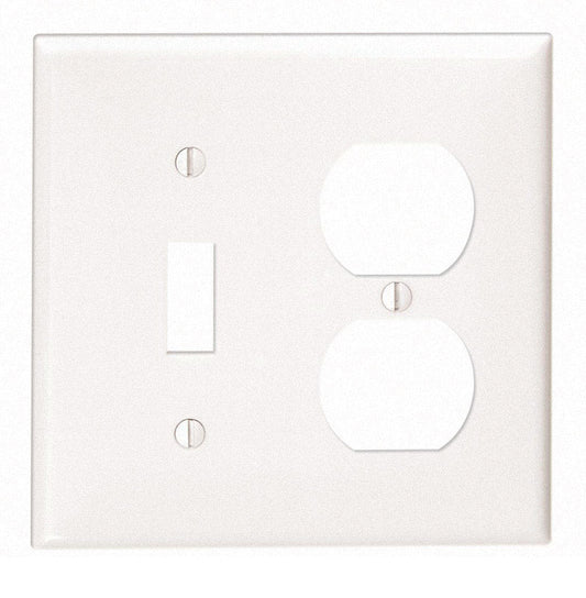 Leviton White 2 gang Thermoplastic Nylon Duplex/Toggle Wall Plate 1 pk