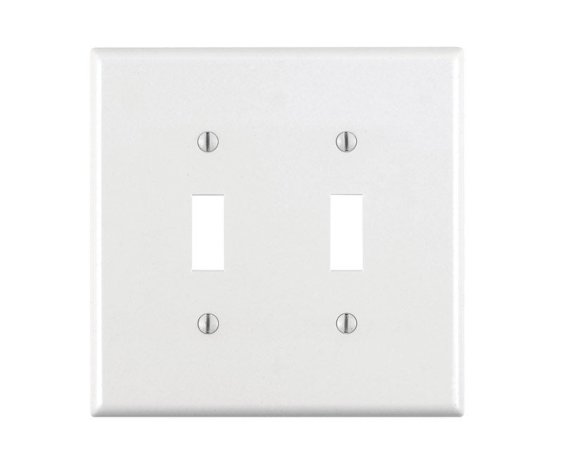Leviton White 2 gang Thermoplastic Nylon Toggle Wall Plate 1 pk