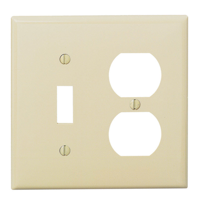 Leviton Ivory 2 gang Nylon Duplex/Toggle Wall Plate 1 pk