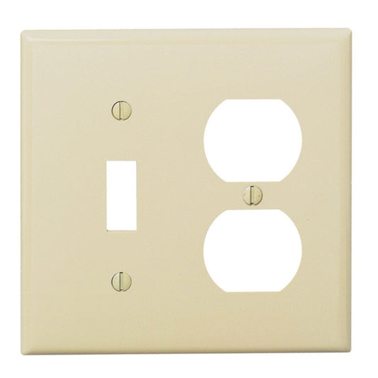 Leviton Ivory 2 gang Nylon Duplex/Toggle Wall Plate 1 pk