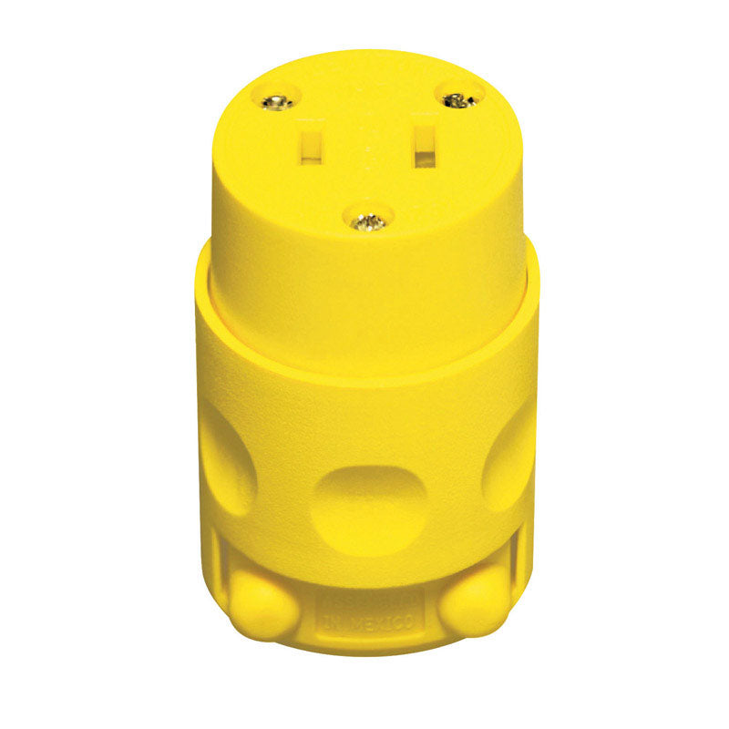 Leviton Commercial and Residential PVC Non-Polarized Connector 1-15R 2 Pole 2 Wire