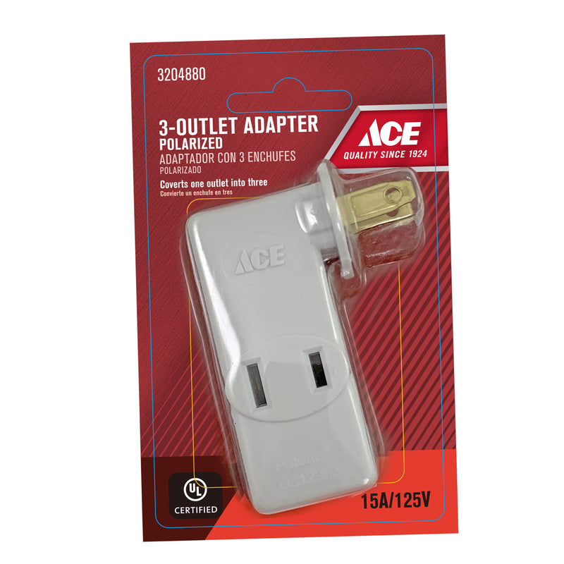 Ace Polarized 3 outlets Adapter 1 pk