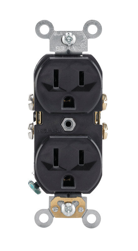 Leviton 15 amps 125 V Duplex Black Outlet 5-15R 1 pk