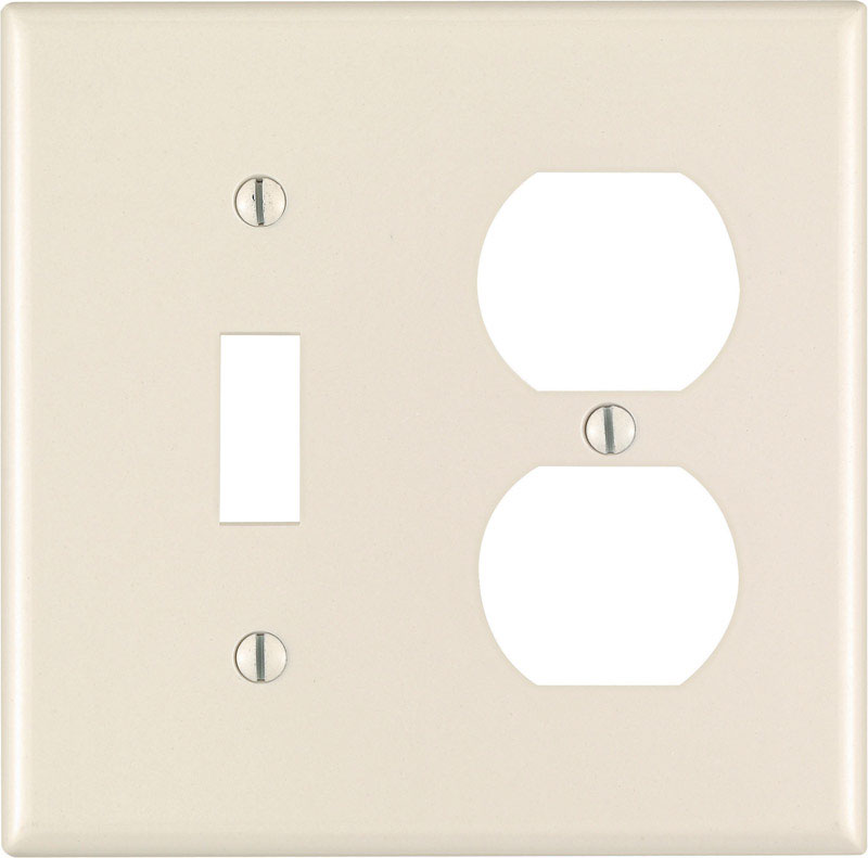 Leviton Almond 2 gang Plastic Duplex/Toggle Wall Plate 1 pk