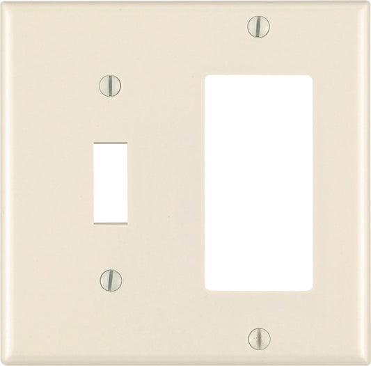 Leviton Decora Almond 2 gang Thermoset Plastic Decorator/Toggle Wall Plate 1 pk