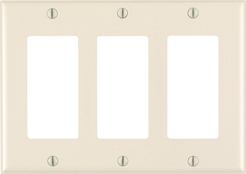 Leviton Almond 3 gang Thermoset Plastic Decorator Wall Plate 1 pk