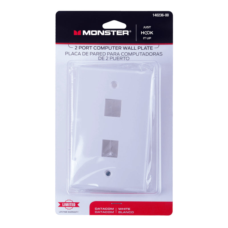 Monster Just Hook It Up White 2 gang Plastic Keystone Wall Plate 1 pk