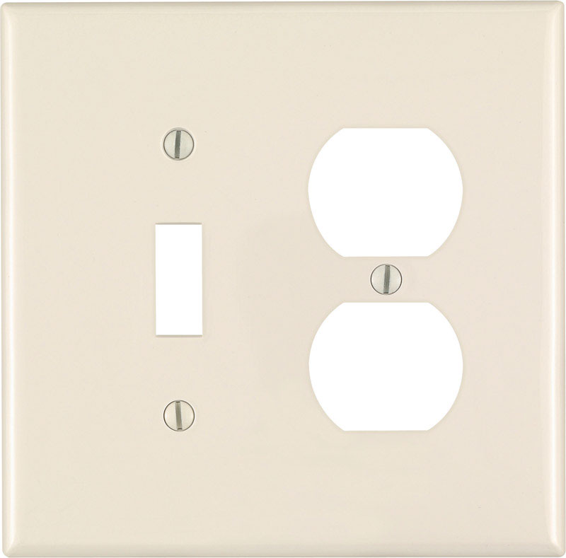 Leviton Almond 2 gang Nylon Duplex/Toggle Wall Plate 1 pk