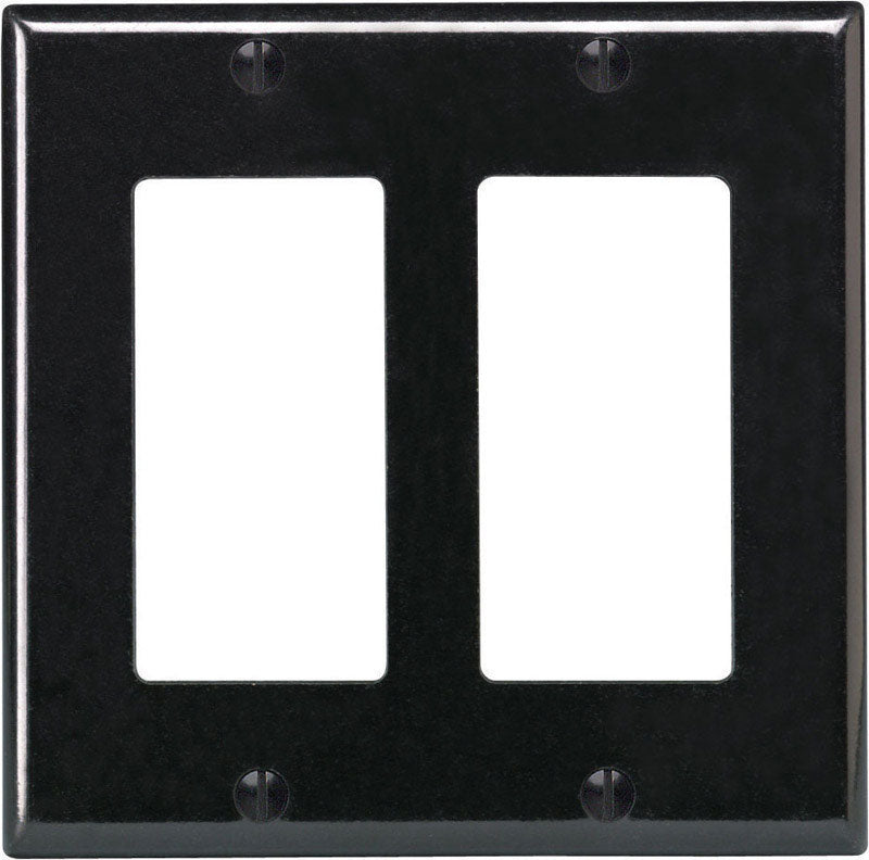 Leviton Decora Black 2 gang Thermoset Plastic Decorator Wall Plate 1 pk