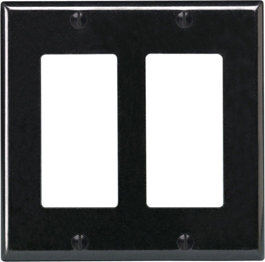 Leviton Decora Black 2 gang Thermoset Plastic Decorator Wall Plate 1 pk
