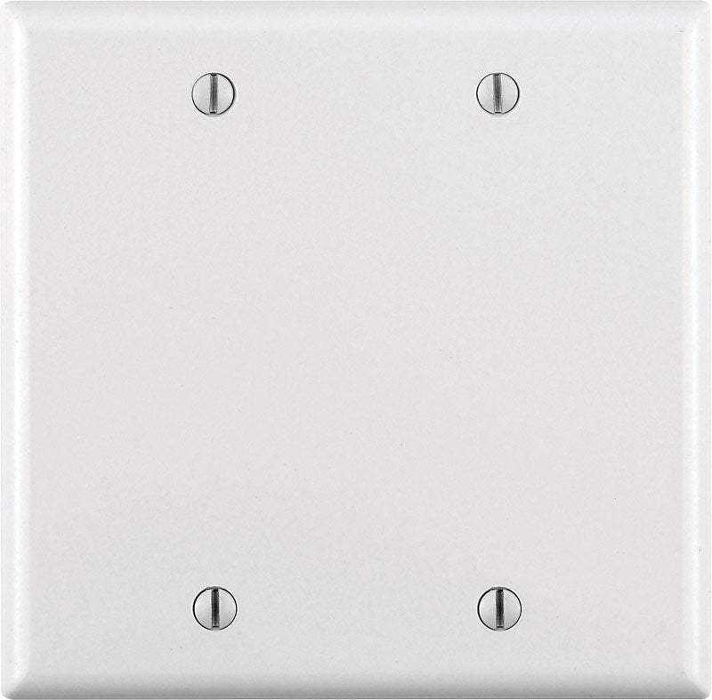 Leviton White 2 gang Plastic Blank Wall Plate 1 pk