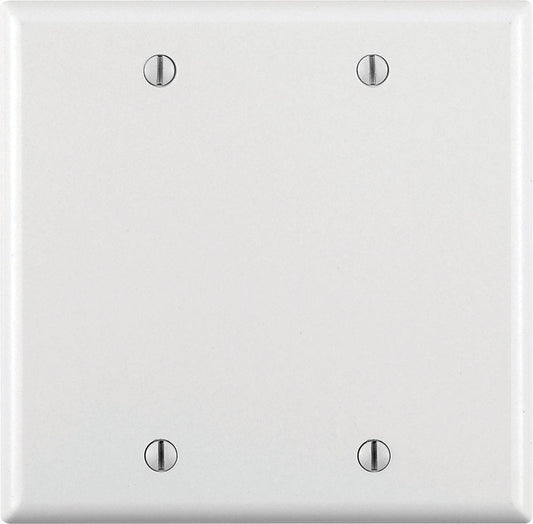 Leviton White 2 gang Plastic Blank Wall Plate 1 pk