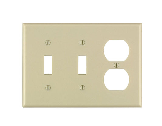 Leviton Ivory 3 gang Thermoset Plastic Duplex/Toggle Wall Plate 1 pk