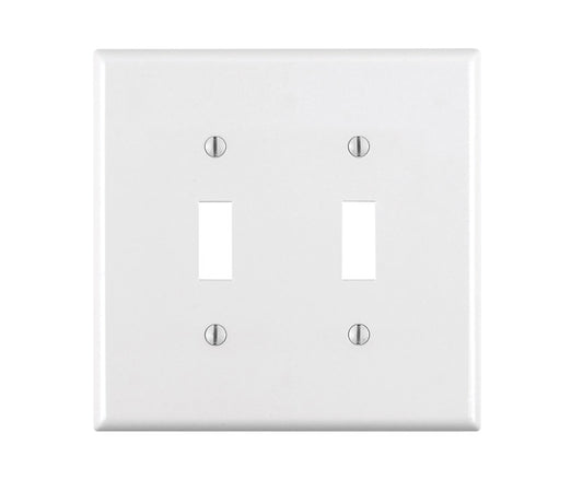 Leviton White 2 gang Thermoset Plastic Toggle Wall Plate 1 pk