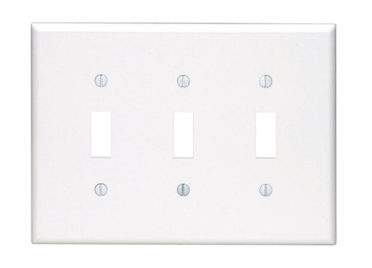 Leviton White 3 gang Plastic Toggle Wall Plate 1 pk